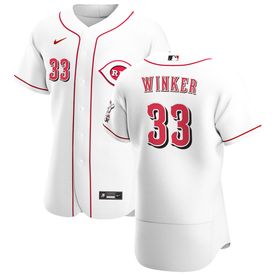 Cincinnati Reds #33 Jesse Winker Men Nike White Home 2020 Authentic Player MLB Jersey->cincinnati reds->MLB Jersey